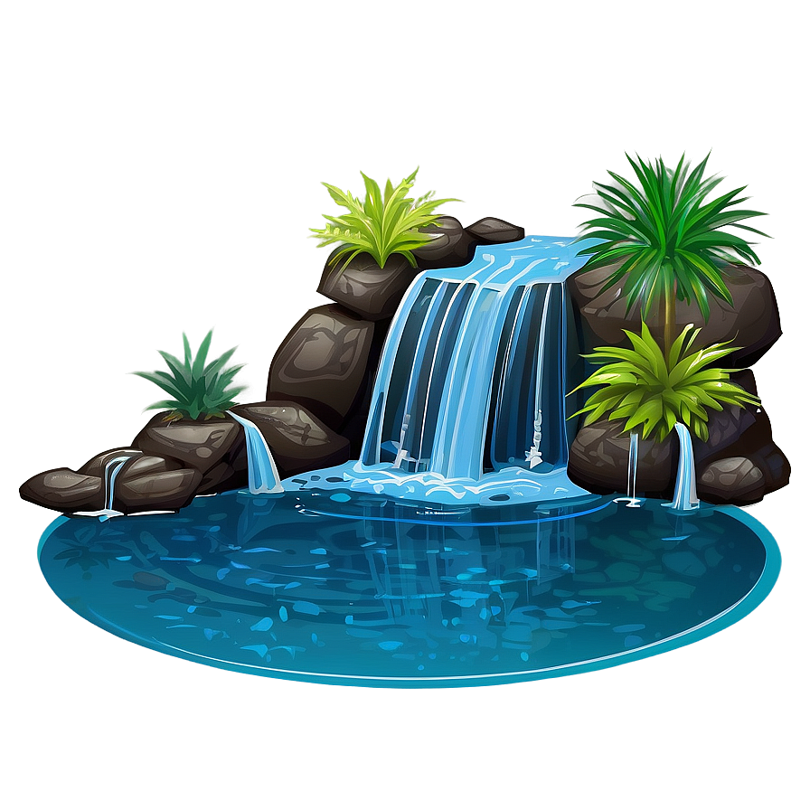 Waterfall With Crystal Clear Pool Png Jix PNG Image