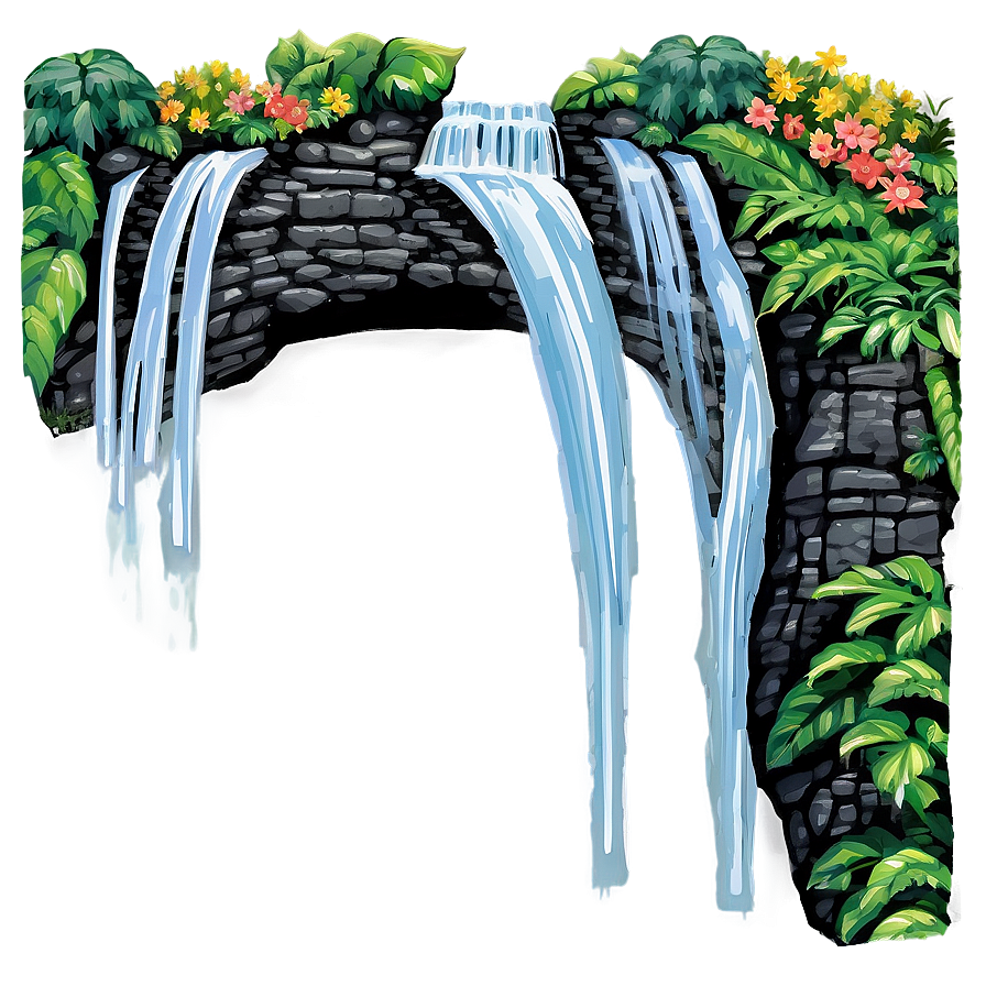 Waterfall With Natural Arch Png Lss PNG Image