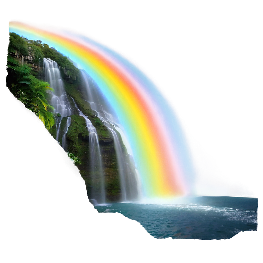 Waterfall With Rainbow Png Ill58 PNG Image