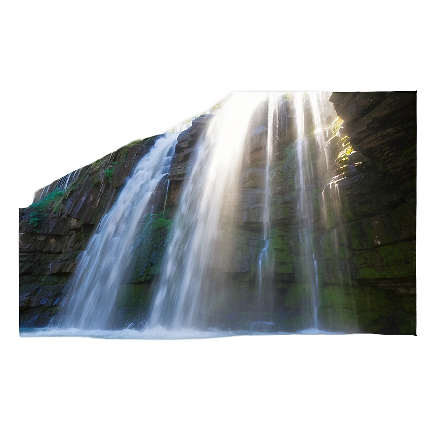 Waterfall With Sunbeam Rays Png Wml33 PNG Image