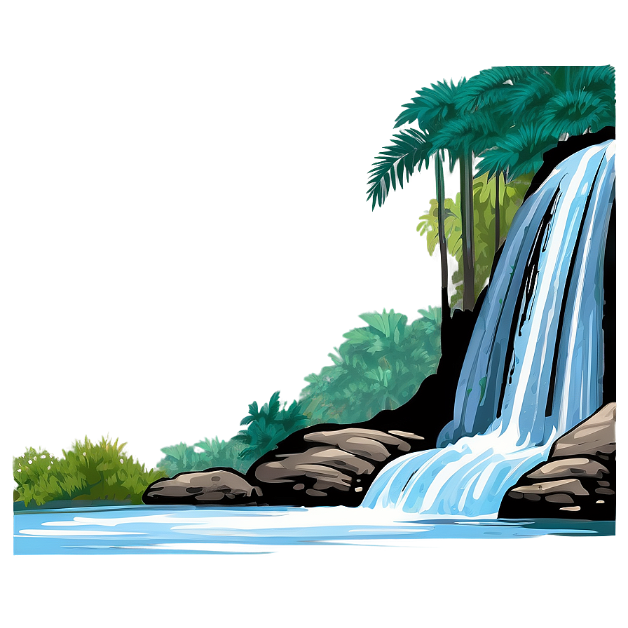 Waterfall With Swirling Waters Png Cti PNG Image