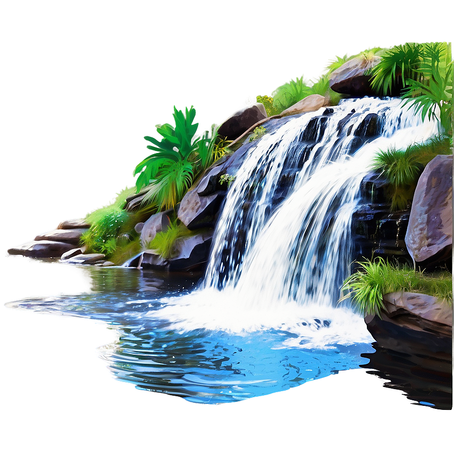 Waterfall With Swirling Waters Png Wiu PNG Image