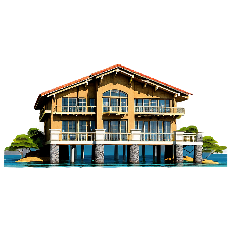 Waterfront Mansion View Png 21 PNG Image