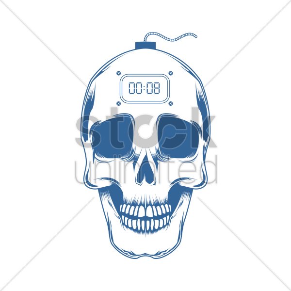 Watermarked Skull Drawing PNG Image