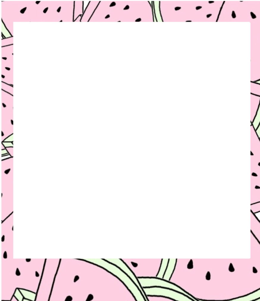 Watermelon Pattern Polaroid Frame PNG Image