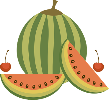 Watermelonand Slices Vector PNG Image