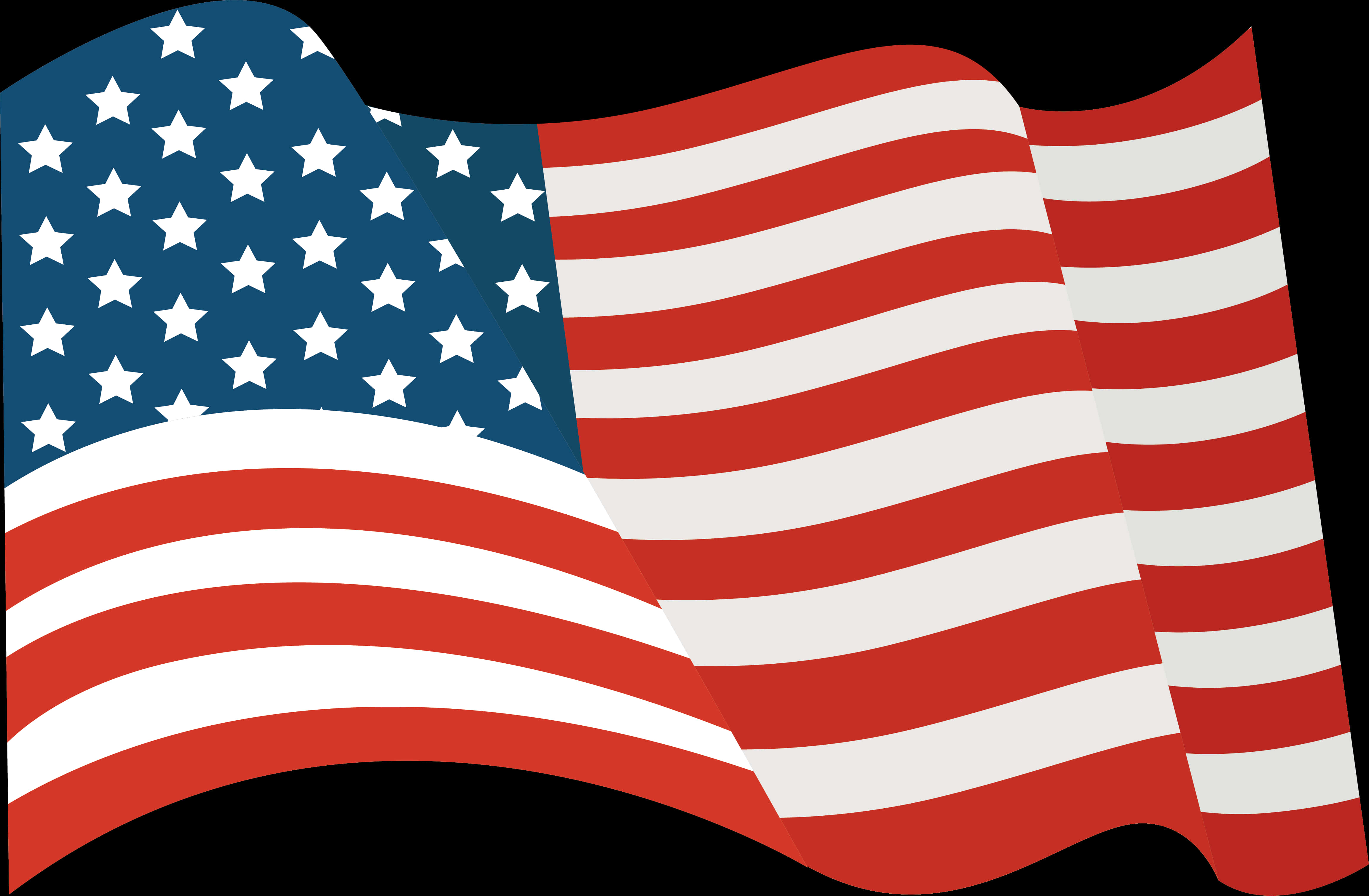 Waving American Flag Graphic PNG Image