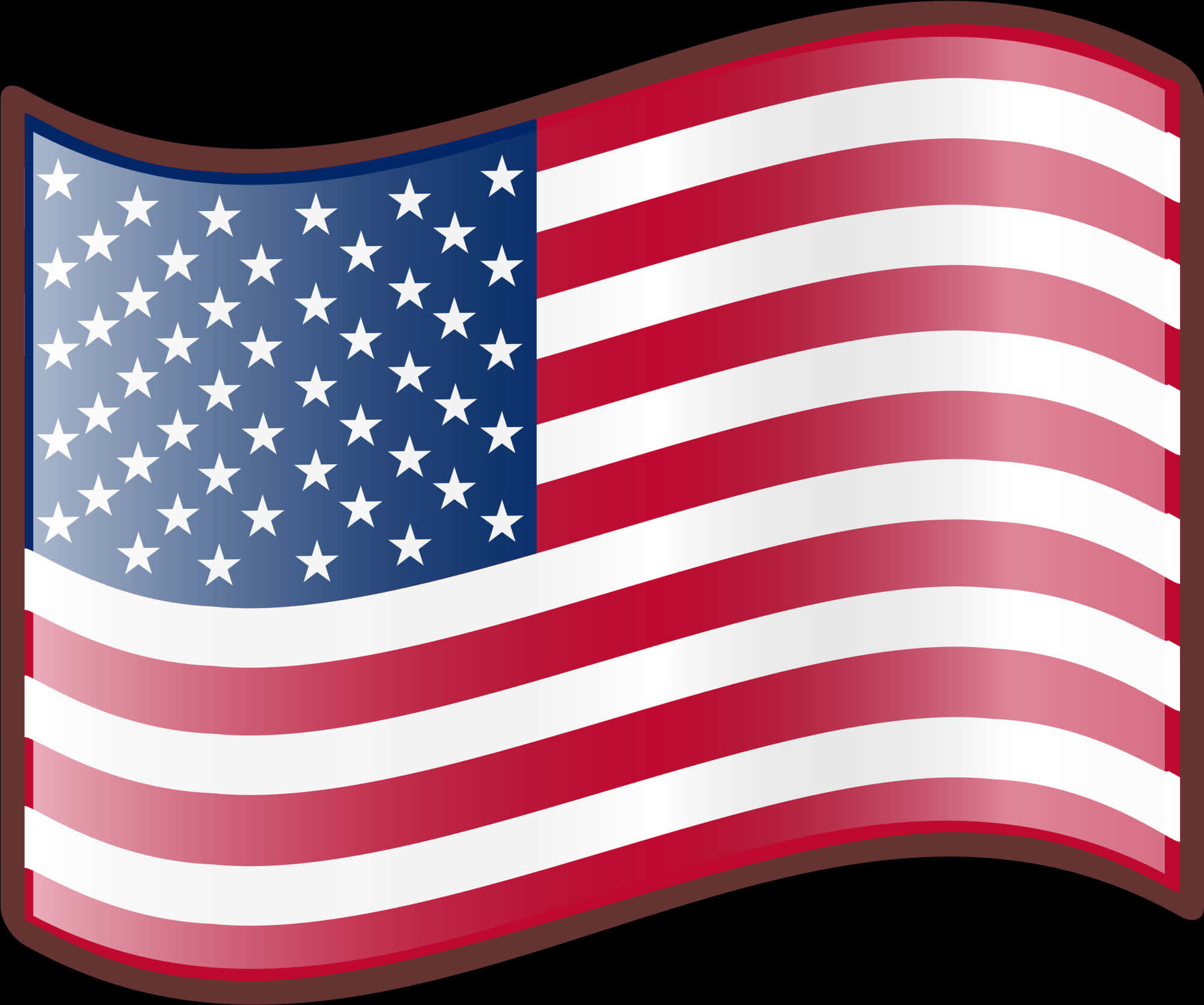 Waving American Flag Graphic PNG Image