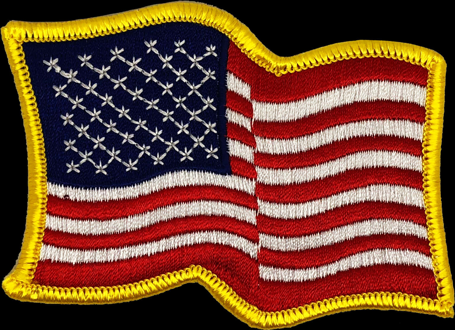 Waving American Flag Patch PNG Image