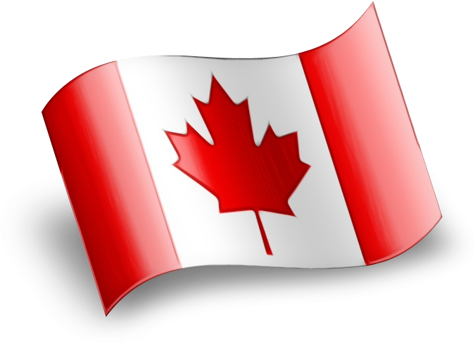 Waving Canadian Flag Icon PNG Image