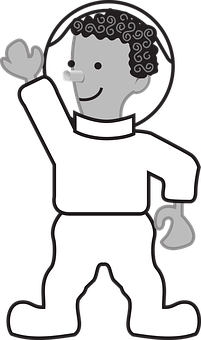 Waving Cartoon Astronaut PNG Image