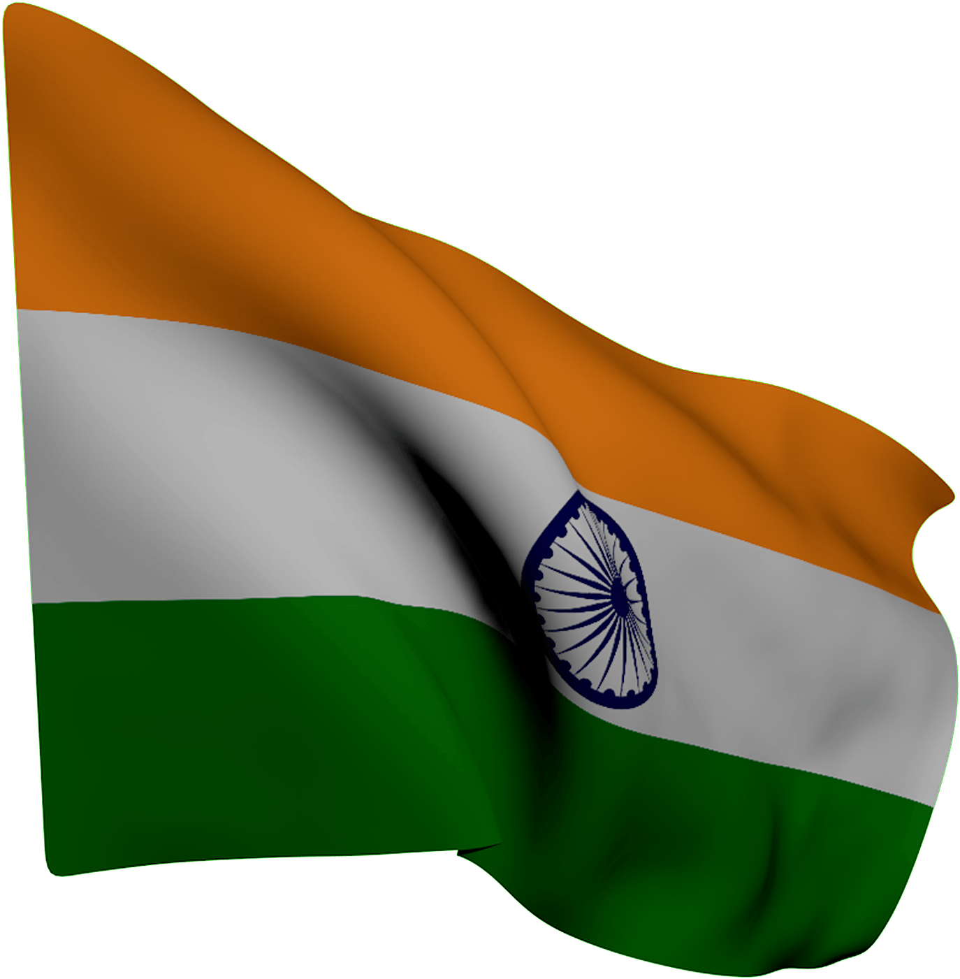 Waving_ Indian_ Flag_ Render PNG Image