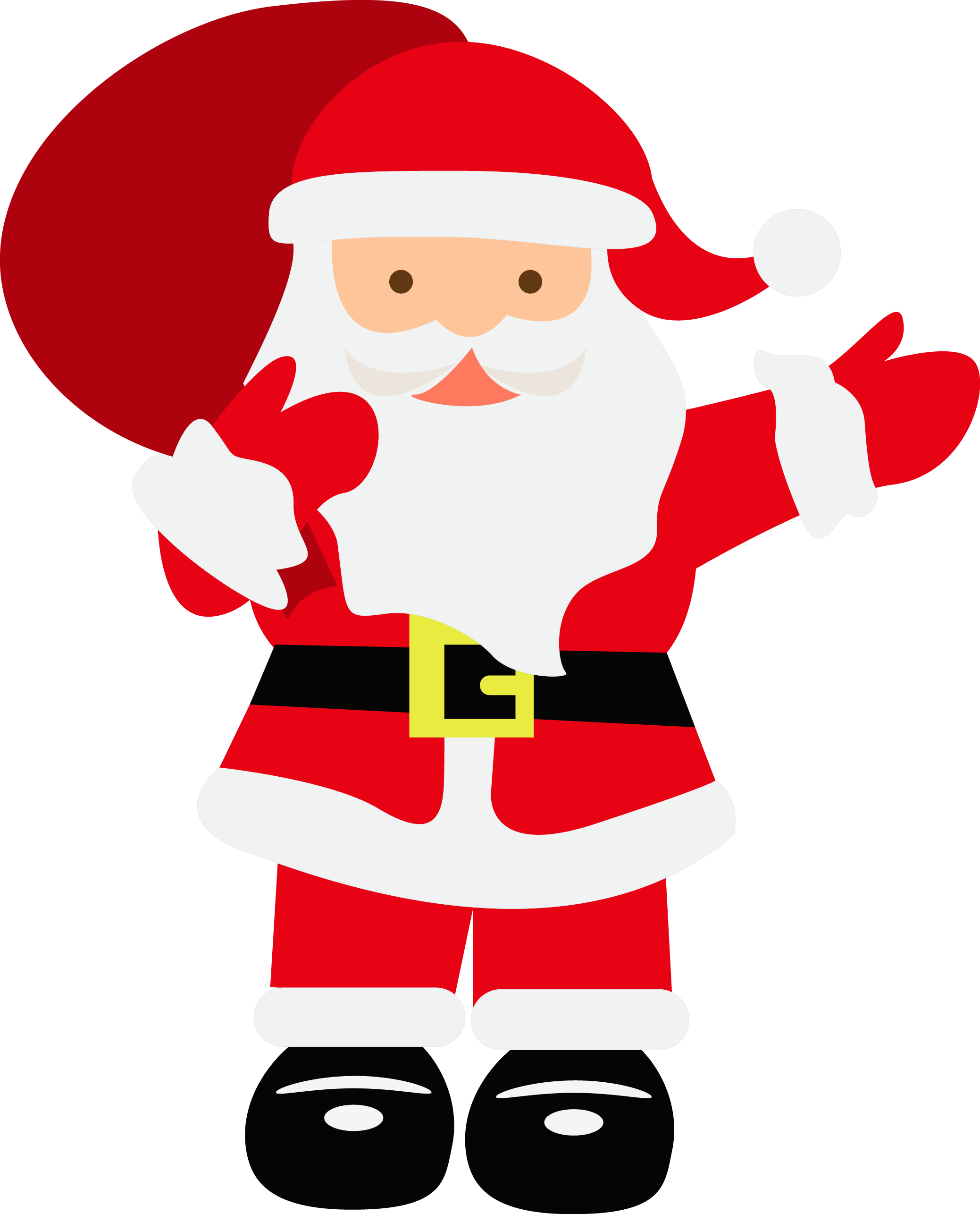 Waving Santa Claus Vector PNG Image