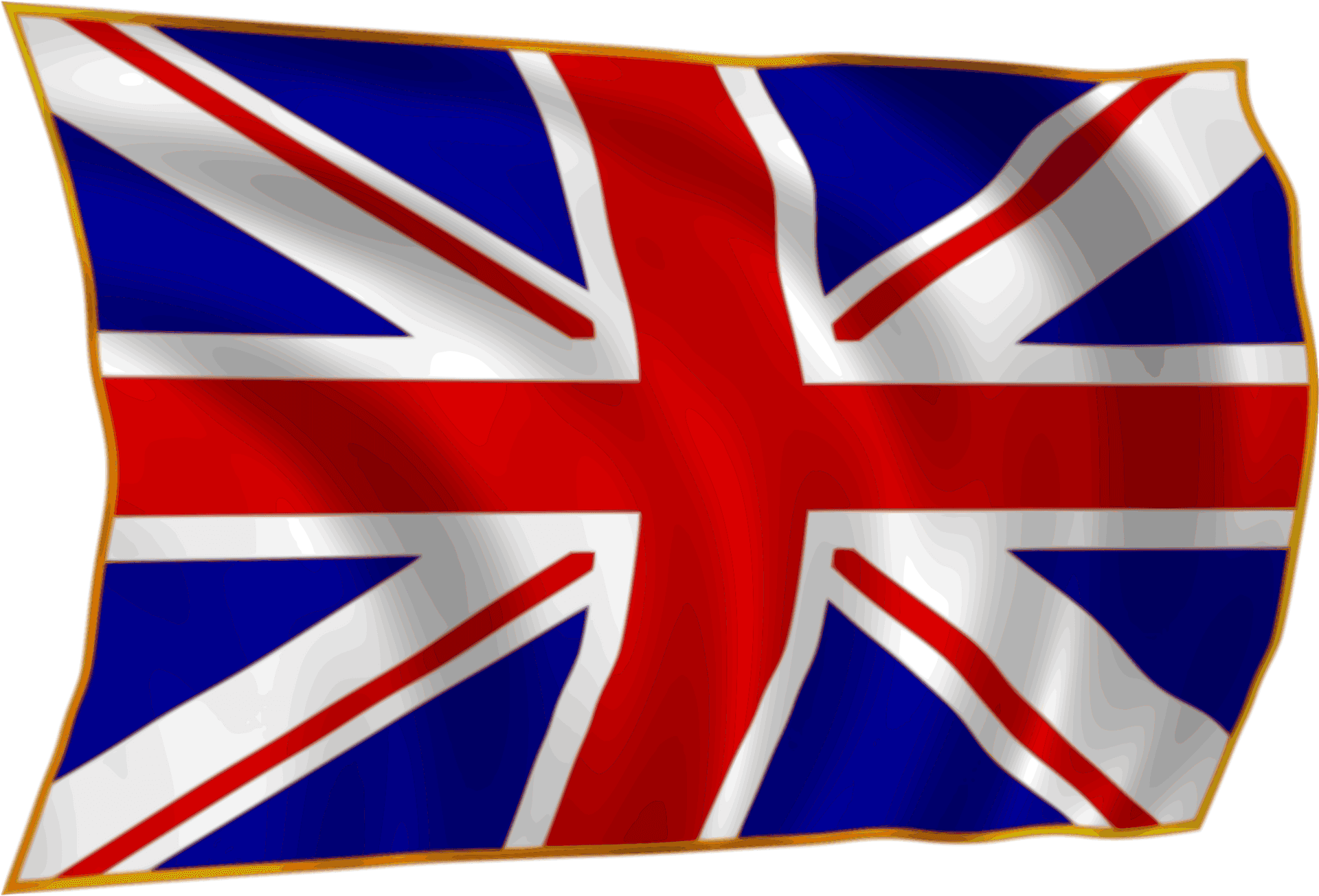 Waving Union Jack Flag PNG Image