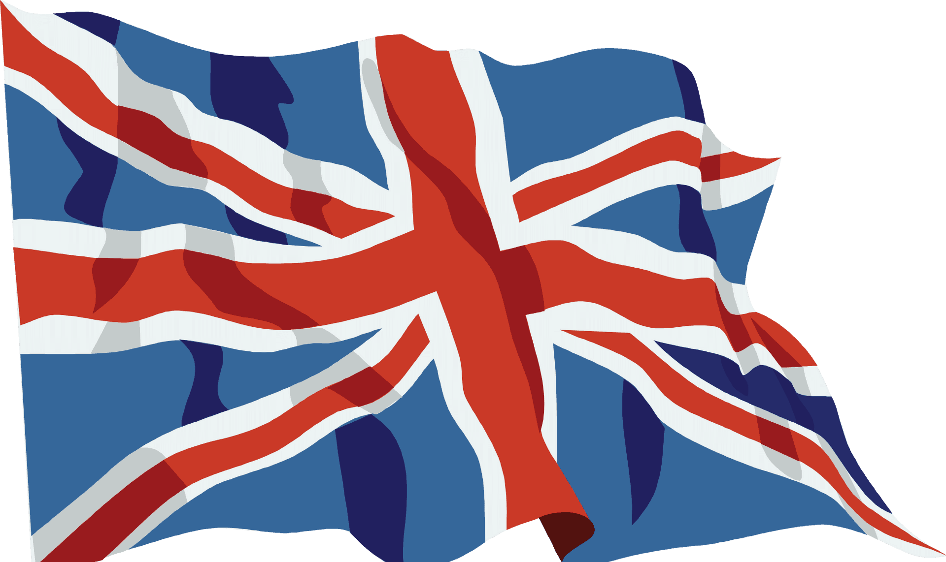 Waving Union Jack Flag PNG Image