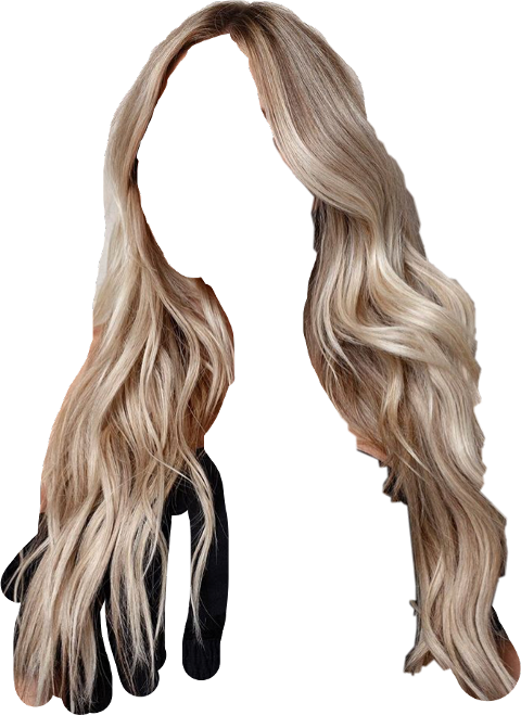 Wavy Blonde Hair Extension PNG Image