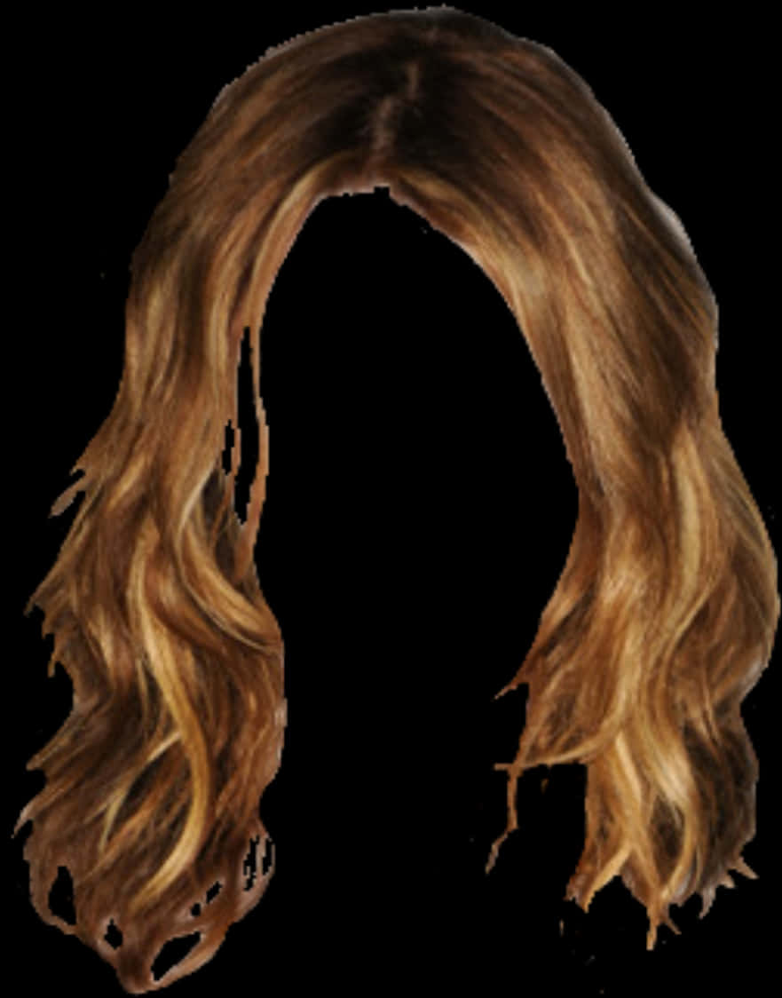 Wavy Brown Hairstyle Transparent Background PNG Image