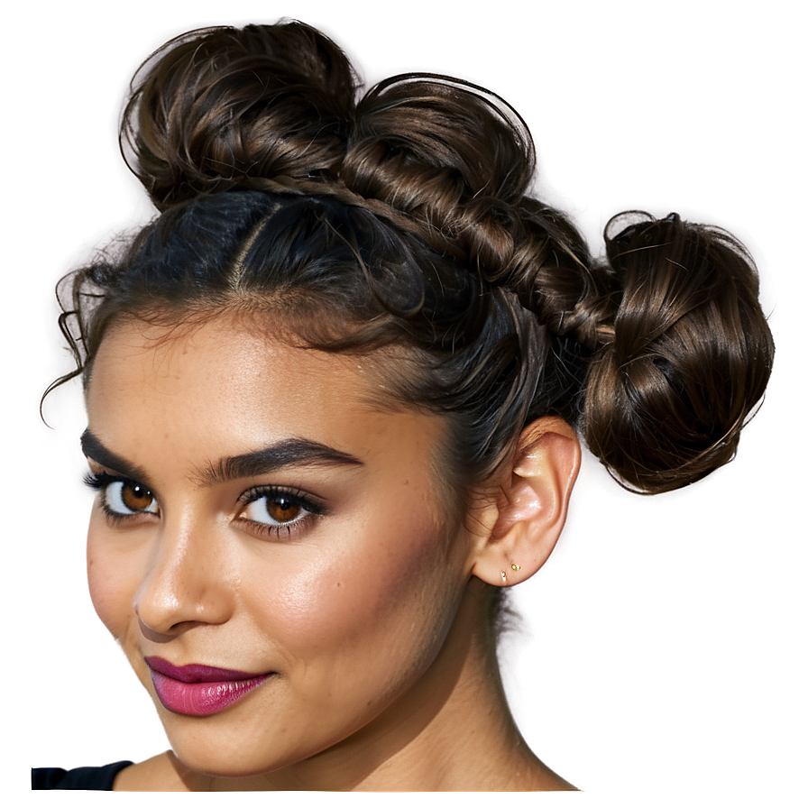 Wavy Hair Bun Style Png Kyg PNG Image