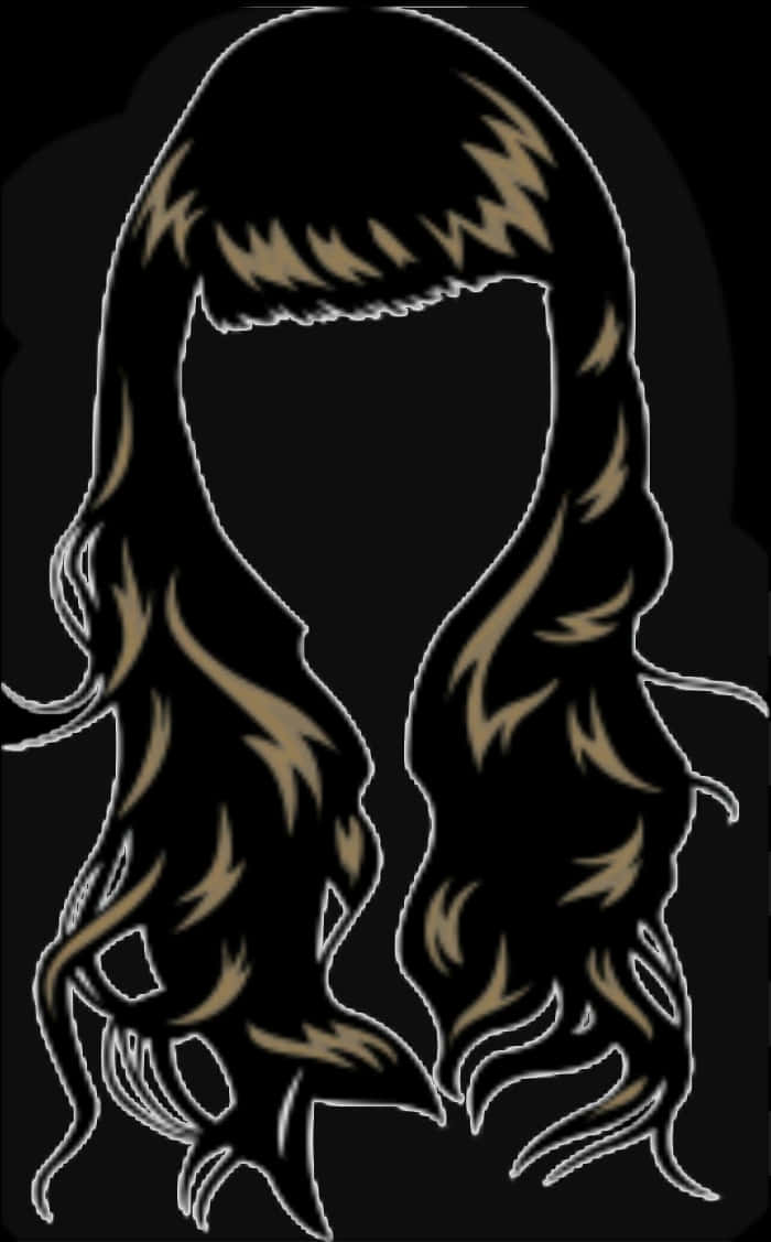 Wavy_ Hairstyle_ Illustration PNG Image