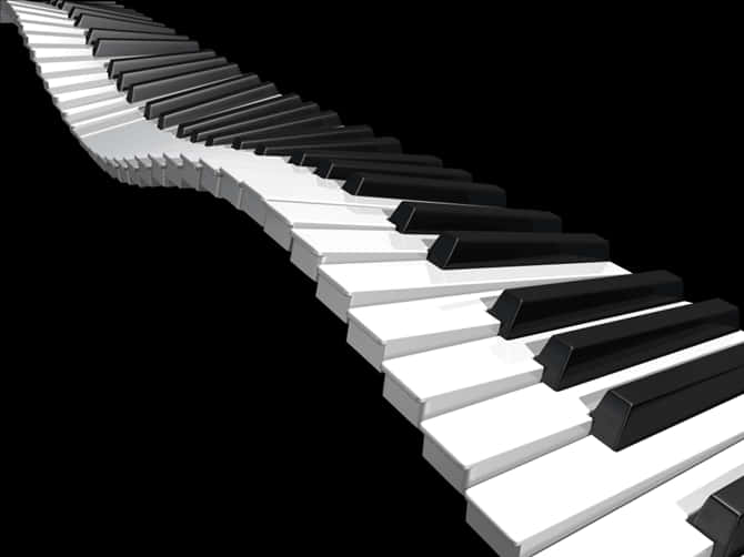 Wavy Piano Keys Abstract PNG Image