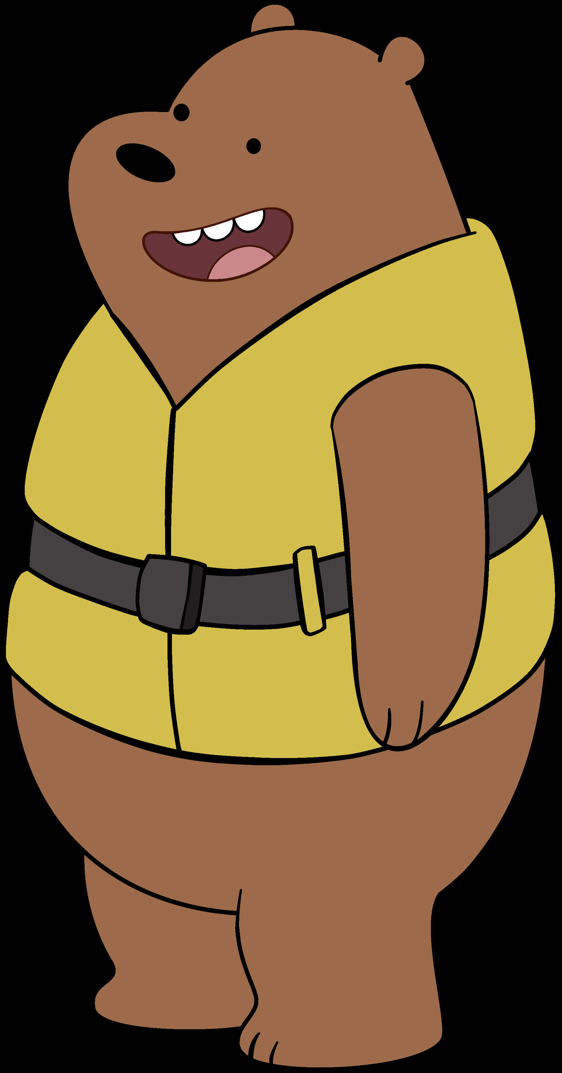 We Bare Bears Grizzlyin Yellow Jacket PNG Image