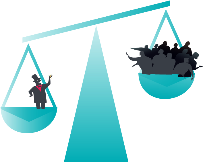 Wealth Inequality Scale Illustration PNG Image