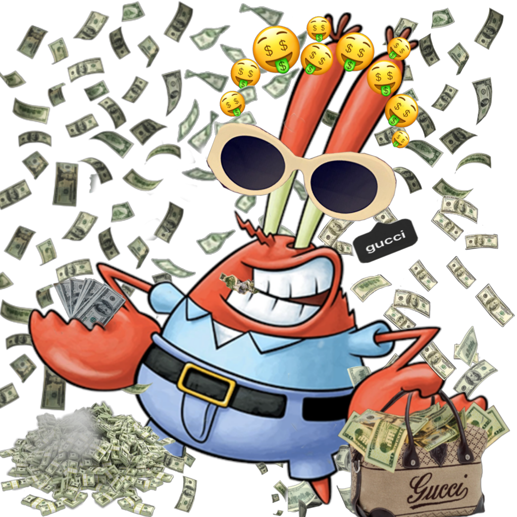 Wealthy Mr Krabswith Moneyand Gucci Bags PNG Image