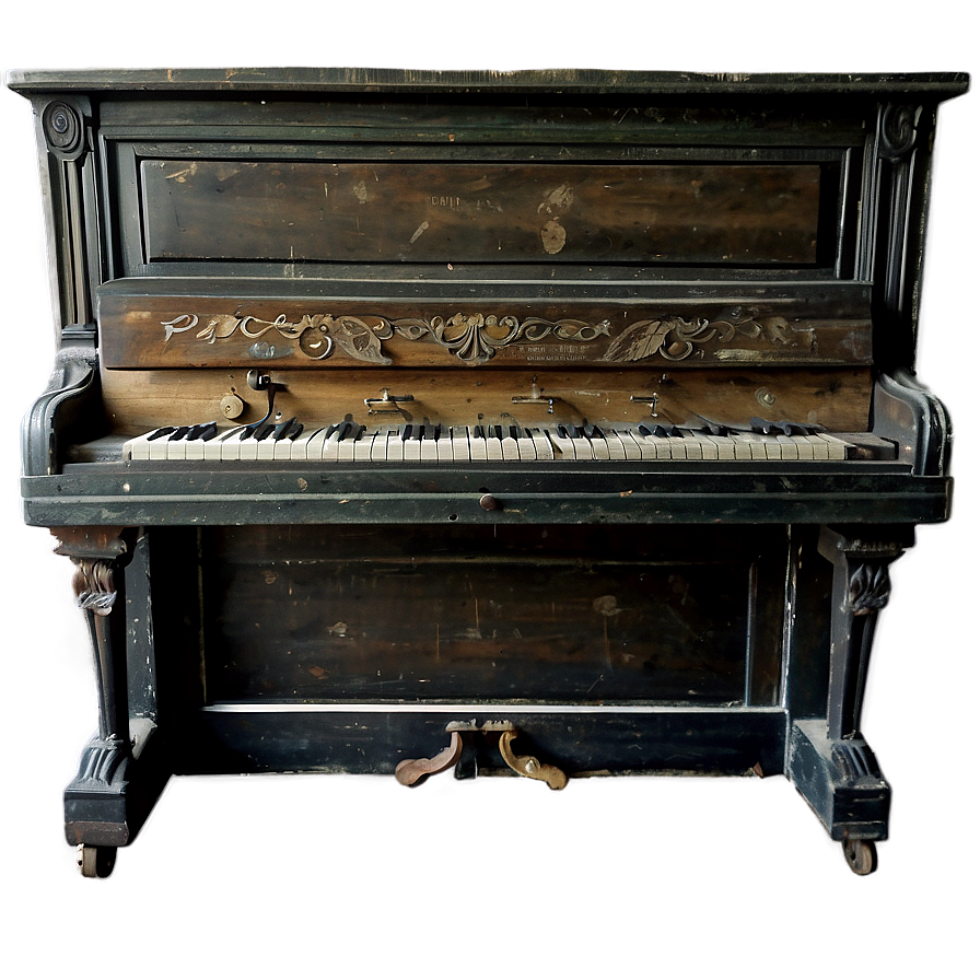 Weathered Antique Upright Piano Png 06272024 PNG Image