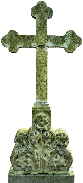 Weathered Graveyard Cross PNG Image