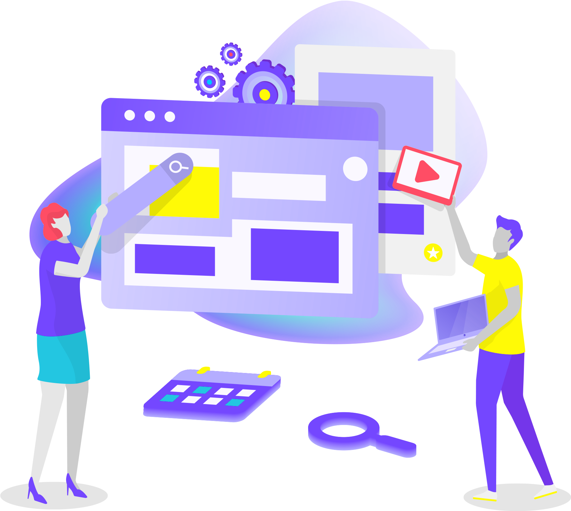 Web Design Collaboration Illustration.png PNG Image