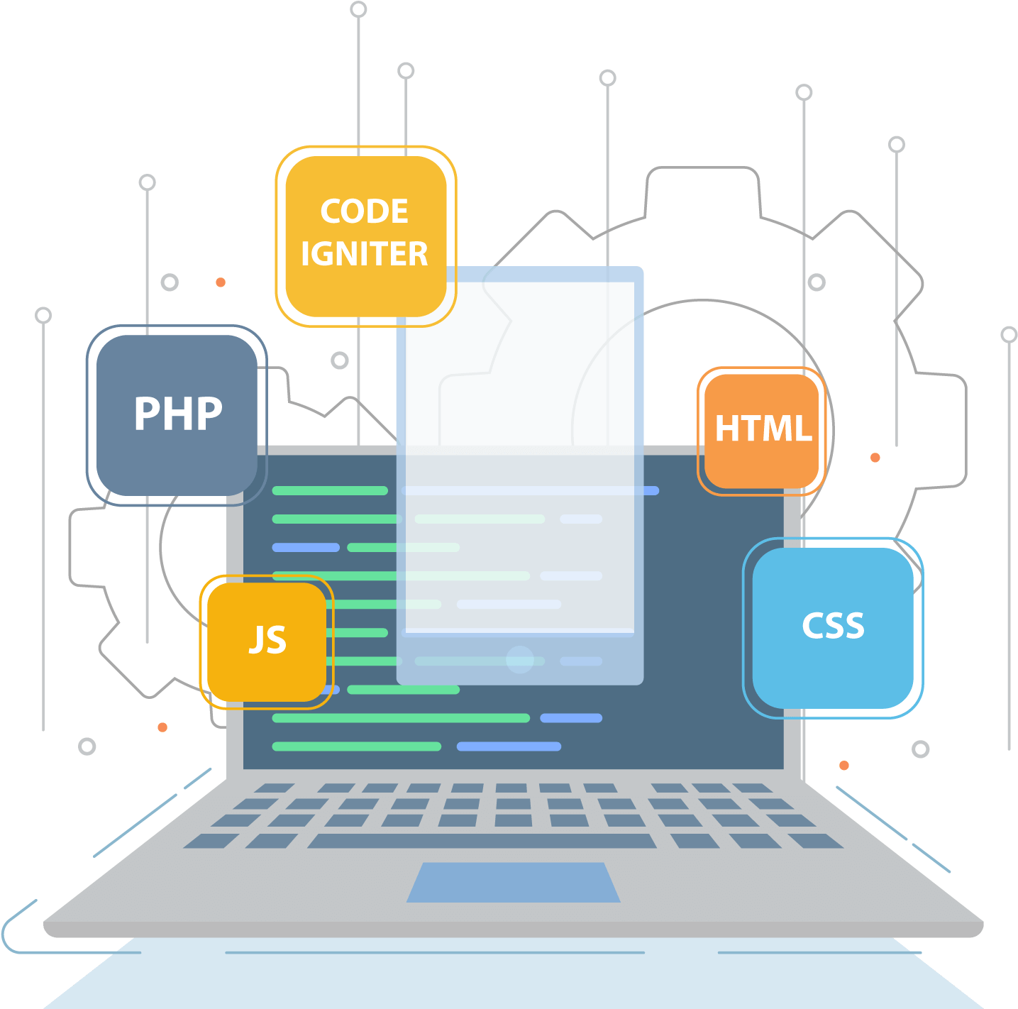 Web Development Concepts Illustration PNG Image