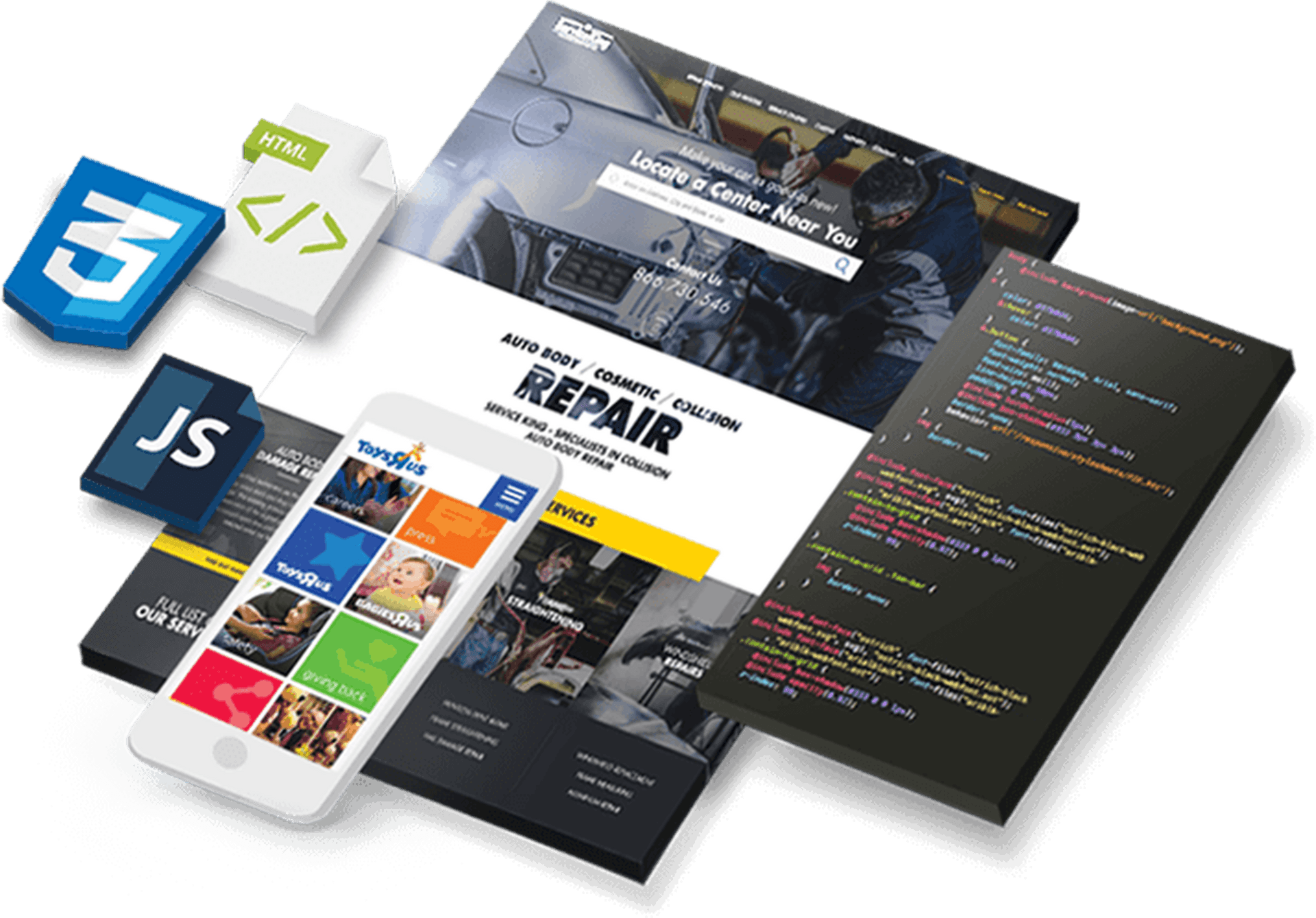 Web Development Concepts Showcase PNG Image