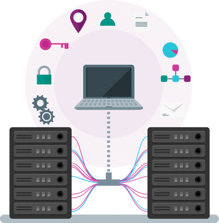 Web Hosting Infrastructure Graphic PNG Image