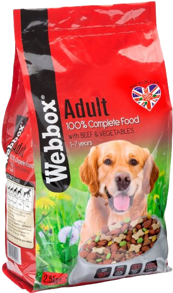 Webbox Adult Dog Food Beef Vegetables Pack PNG Image