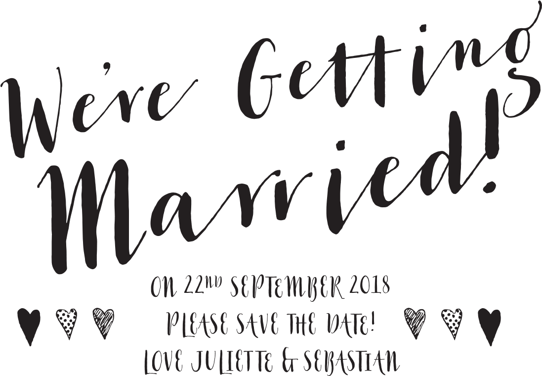 Wedding Announcement Calligraphy PNG Image