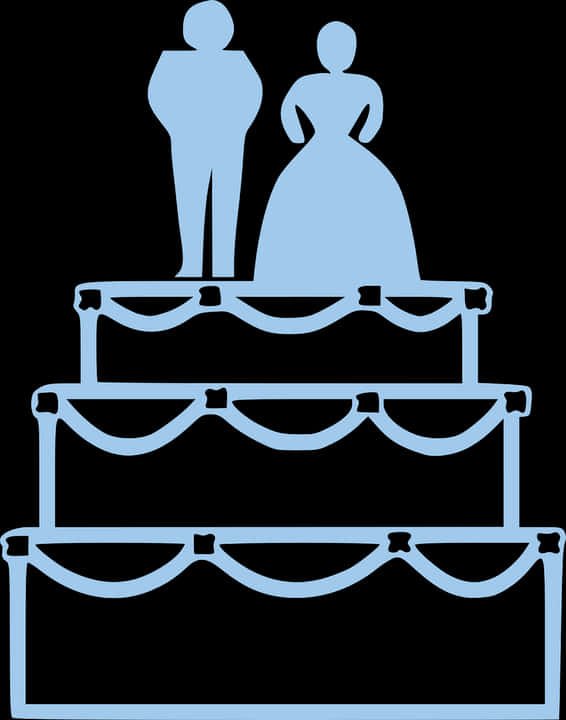 Wedding Cake Topper Graphic PNG Image