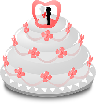 Wedding Cake Topper Graphic PNG Image