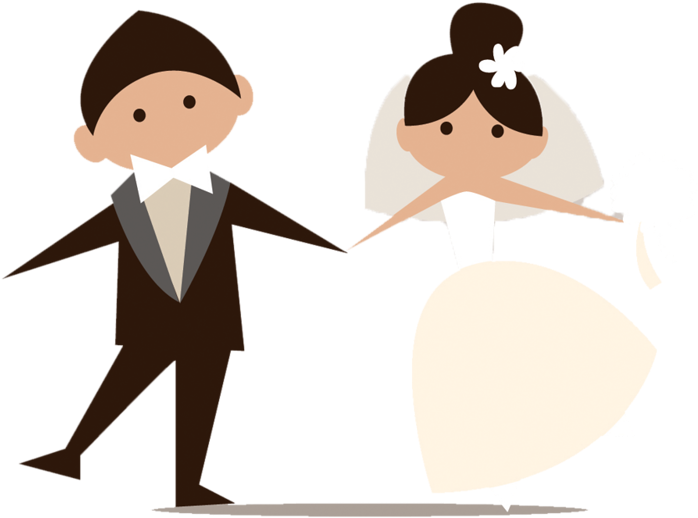 Wedding Cartoon Couple PNG Image