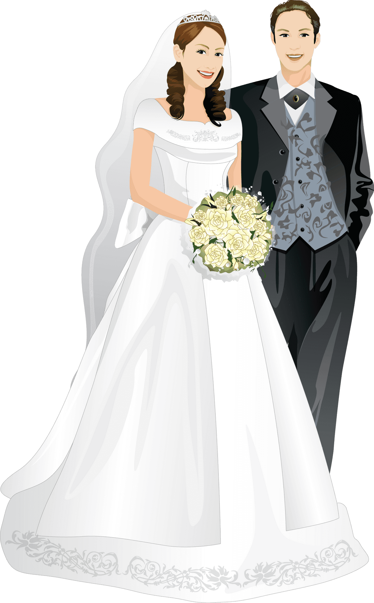 Wedding Couple Illustration.png PNG Image