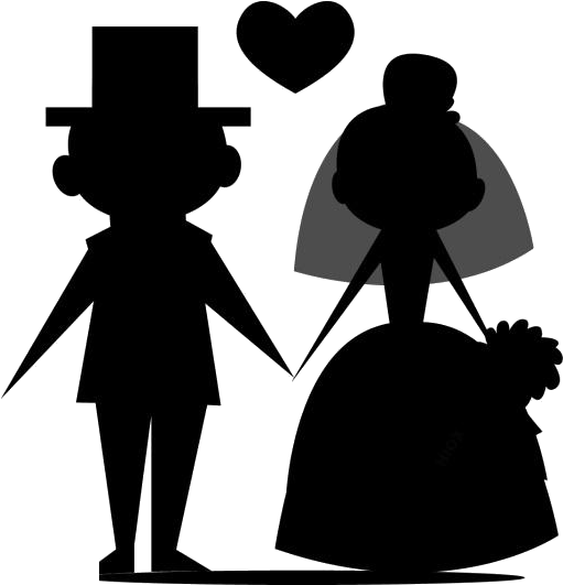 Wedding Couple Silhouette PNG Image