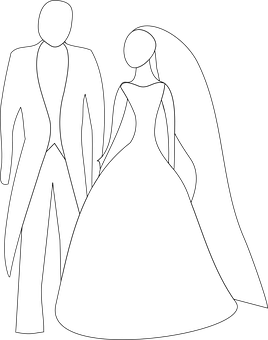 Wedding Couple Silhouette PNG Image