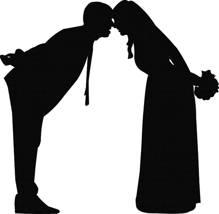 Wedding Kiss Silhouette Clipart PNG Image