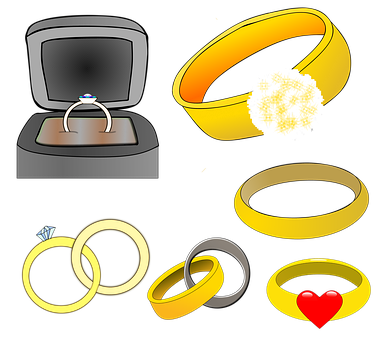 Wedding Rings Collection Graphic PNG Image