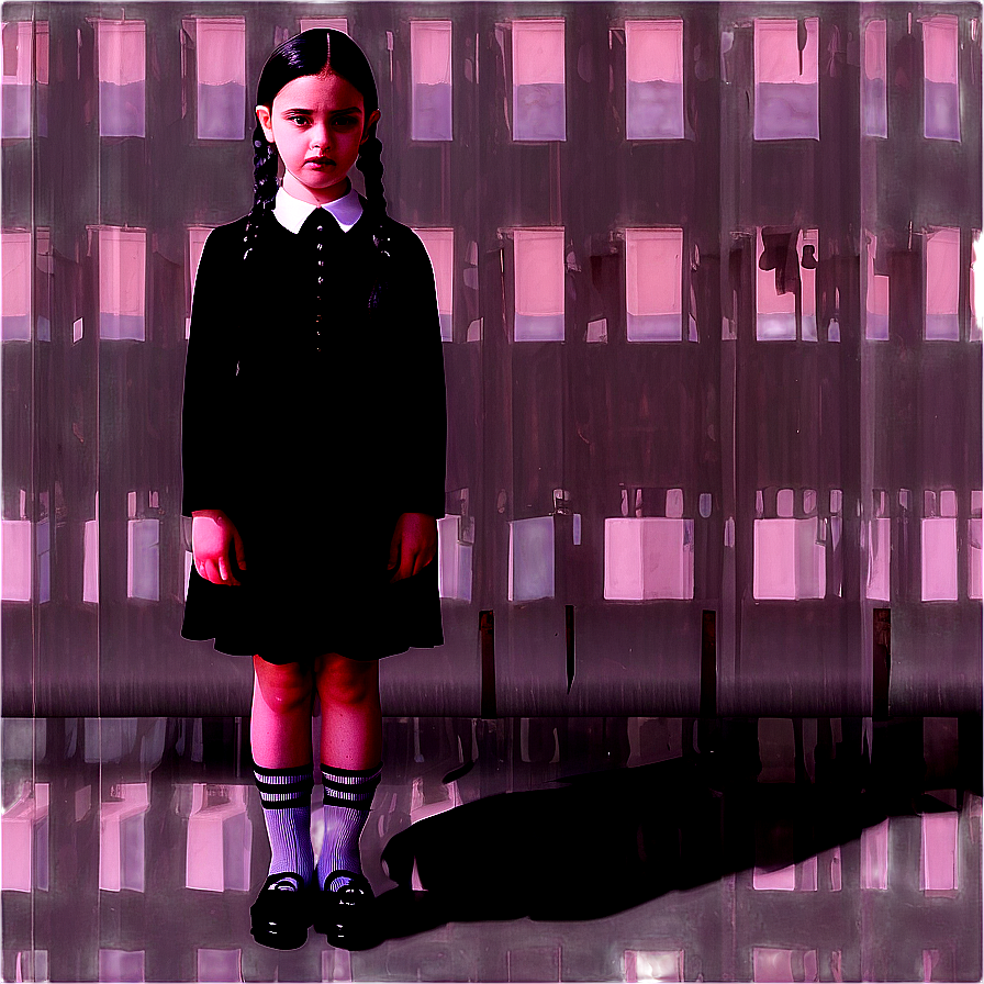 Wednesday Addams And Her Shadow Png Pmr PNG Image