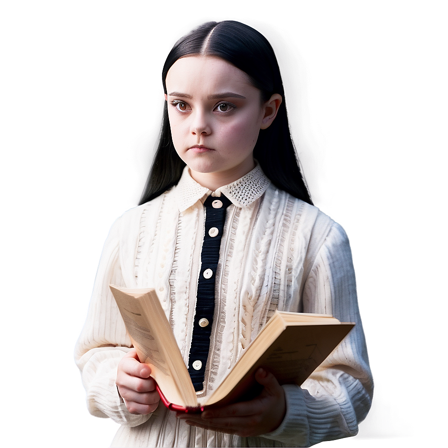 Wednesday Addams Candlelit Reading Png Fsi PNG Image