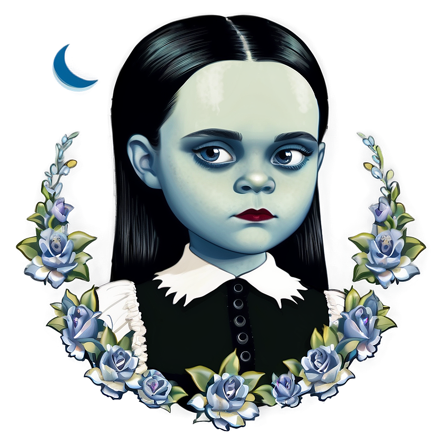 Wednesday Addams Moon Background Png Bdf PNG Image