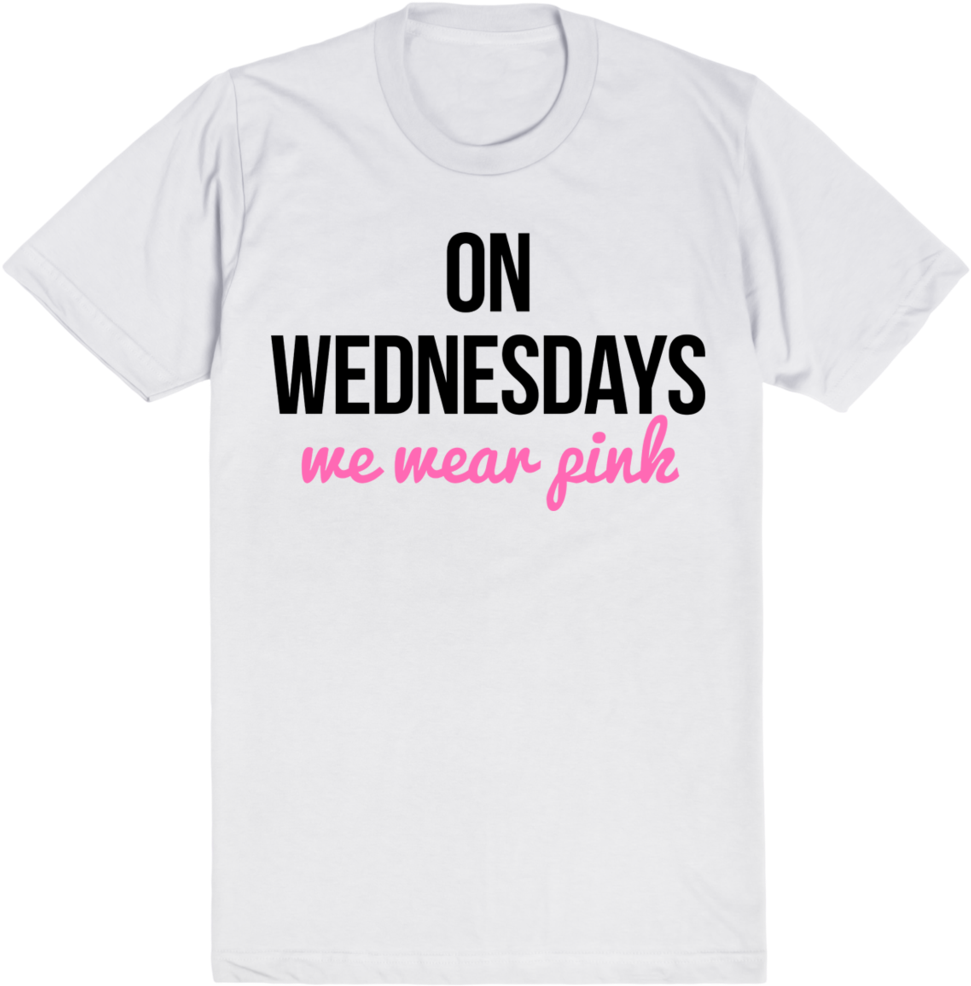 Wednesdays Wear Pink Tshirt PNG Image