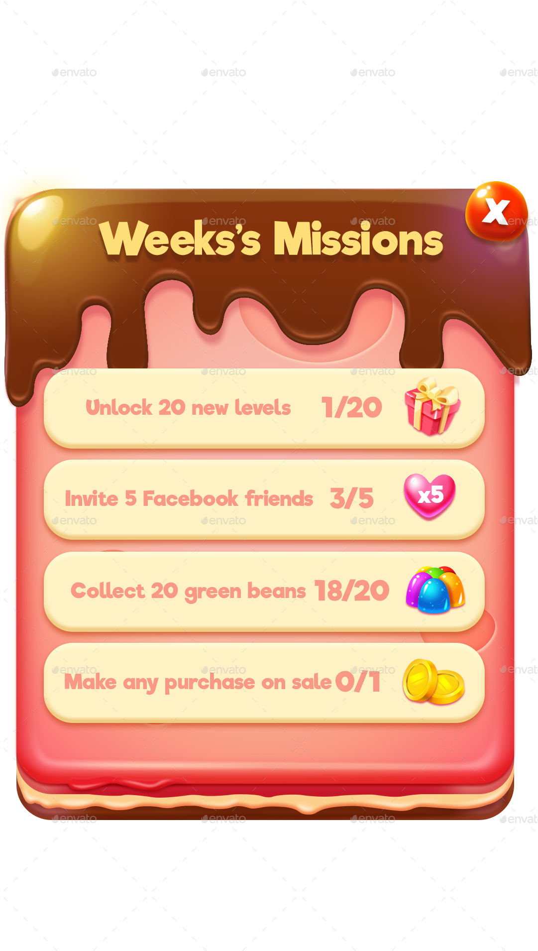 Weekly Missions Game Interface PNG Image