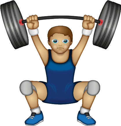 Weightlifting Emoji Style Graphic PNG Image