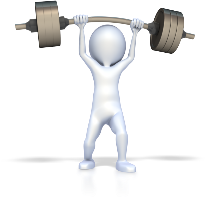 Weightlifting Figure Overhead Press PNG Image